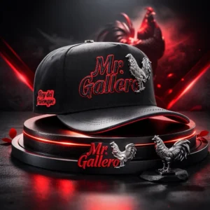 Sombrero Ajustable Ferreti Snapback Negro Gallo Animal Tema Hombres Talla Única