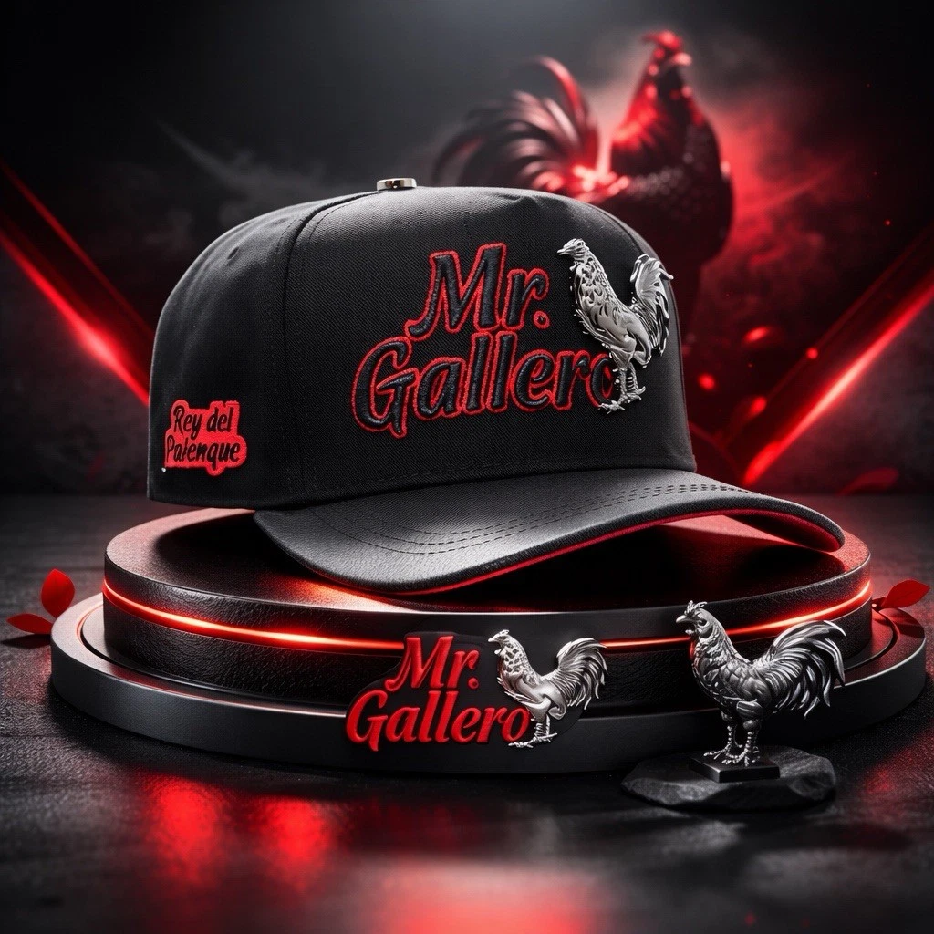 Sombrero Ajustable Ferreti Snapback Negro Gallo Animal Tema Hombres Talla Única