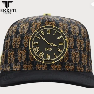 Ferreti Hats Snapback Adjustable Hat Black Gold Winner Time Money Time Men One