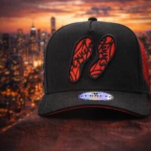 Ferreti Hats Snapback Adjustable Cap Black Red Embroidered Skull Men One Size